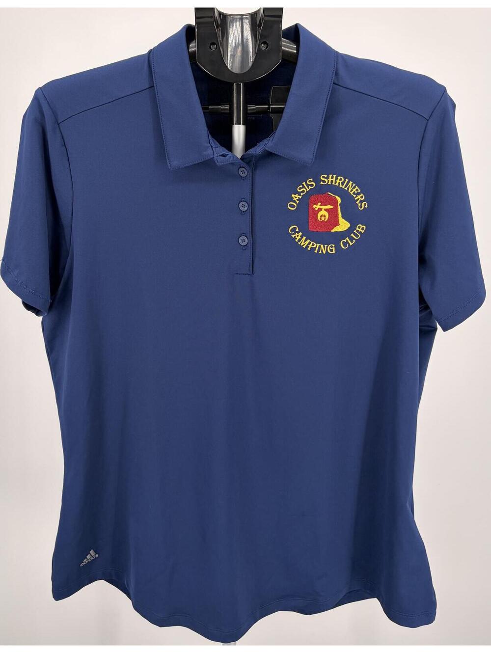 Adidas Primegreen Oasis Shriners Camping Club Polo Shirt Blue XL